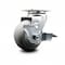 Service Caster 4 Inch Thermoplastic Rubber Swivel Caster with Roller Bearing and Brake SCC SCC-20S420-TPRRD-TLB - alternate 1